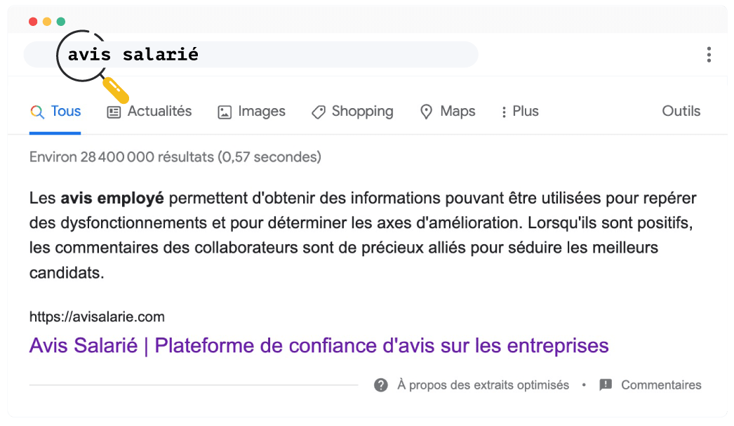 Affichez les avis salariés en tête des résultats Google